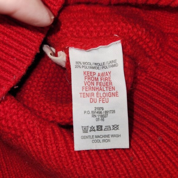 Mini Boden Red Cable Knit Wool Blend Sweater 6-7Y Kids Pullover Warm Winter Jump - Picture 4 of 5